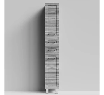 Шкаф-пенал напольный Vod-ok Арабеска 30 цвет лиственница структурная контрастно-серая правый