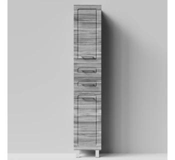 Шкаф-пенал напольный Vod-ok Арабеска 35 цвет лиственница структурная контрастно-серая левый