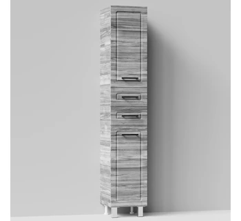 Шкаф-пенал напольный Vod-ok Арабеска 35 цвет лиственница структурная контрастно-серая левый