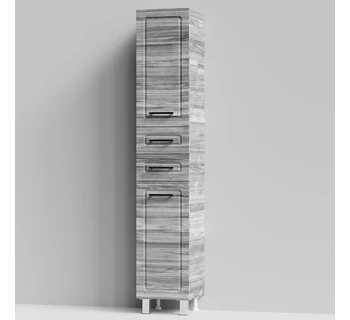Шкаф-пенал напольный Vod-ok Арабеска 35 цвет лиственница структурная контрастно-серая правый