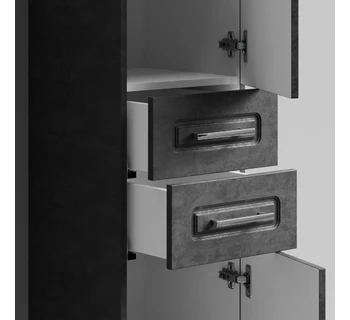 Шкаф-пенал напольный Vod-ok Арабеска 35 цвет серый камень правый