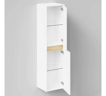 Шкаф-пенал подвесной Vod-ok Аурум 40 цвет белая эмаль матовая правый