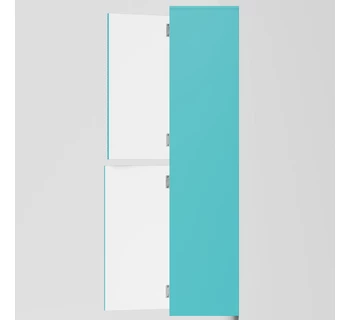Шкаф-пенал подвесной Vod-ok Аурум 40 цвет водная синь матовый левый