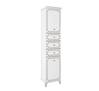 Шкаф-пенал напольный Vod-ok Мариэль 40 правый цвет белый патина золото