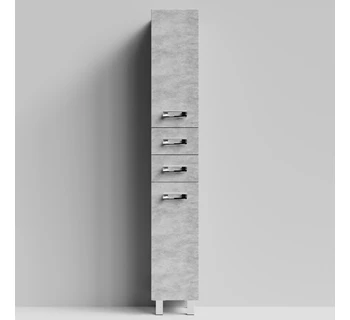Шкаф-пенал напольный Vod-ok Орландо 30 цвет горный камень с бельевой корзиной правый