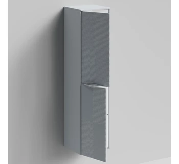 Шкаф-пенал подвесной Vod-ok Липс 40 цвет серое окно матовый левый