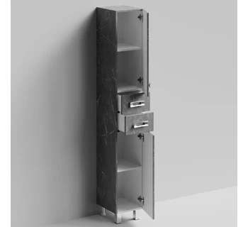 Шкаф-пенал напольный Vod-ok Орландо 30 цвет мрамор серый софт тач правый