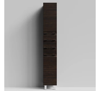 Шкаф-пенал напольный Vod-ok Мальта 30 цвет палисандр с бельевой корзиной правый