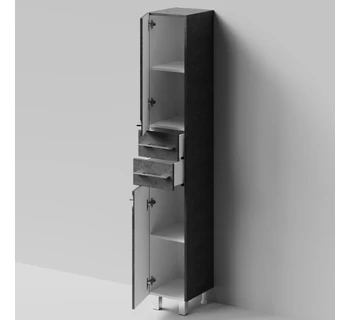 Шкаф-пенал напольный Vod-ok Мальта 30 цвет серый камень левый