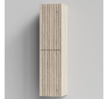 Шкаф-пенал подвесной Vod-ok Тач 35 цвет дубослив ореховый светлый с бельевой корзиной правый