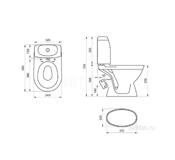 Унитаз напольный Santek Римини 1WH501523 с сиденьем полипропилен