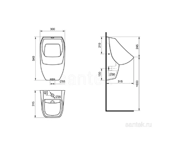 Писсуар Santek Гала 1WH301774