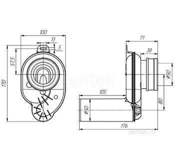 Писсуар Santek Гала 1WH501804