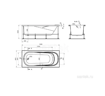 Акриловая ванна Santek Касабланка XL 180х80 1WH302482