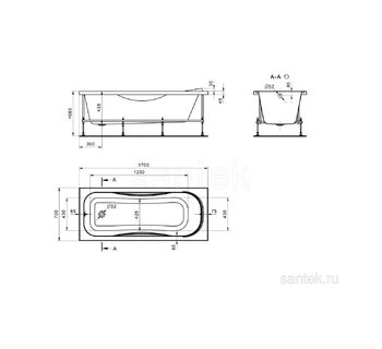 Акриловая ванна Santek Тенерифе 170х70 1WH302207