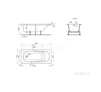 Акриловая ванна Santek Касабланка М 150х70 1WH501530