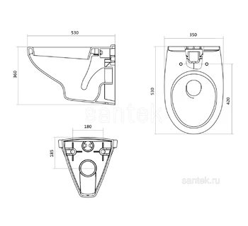Комплект Santek Бореаль 1WH501544 унитаз инсталляция сиденье микролифт панель