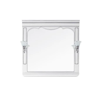 Зеркало Vod-ok Мариэль 85 патина серебро белое со светильником
