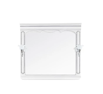 Зеркало Vod-ok Мариэль 105 патина серебро белое со светильником