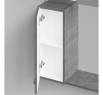 Шкаф-зеркало Vod-ok Марко 75 ручки Хром цвет серый камень левый