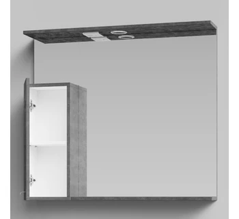 Шкаф-зеркало Vod-ok Марко 90 ручки Хром цвет серый камень левый