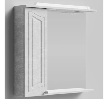 Шкаф-зеркало Vod-ok Адам 75цвет белый камень левое