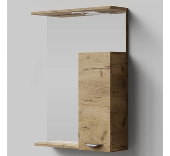 Шкаф-зеркало Vod-ok Марко 60 ручки Черные цвет дуб тортуга правый