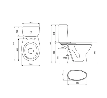 Унитаз-компакт Santeri Pro белый 1.P215.5.S00.00B.F