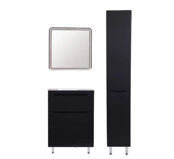 Тумба с раковиной Style Line Бергамо мини 60 антискрейтч цвет чёрный
