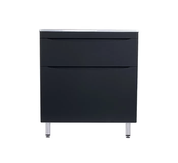 Тумба с раковиной Style Line Бергамо мини 80 антискрейтч цвет чёрный