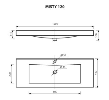 Тумба с раковиной Misty София 120