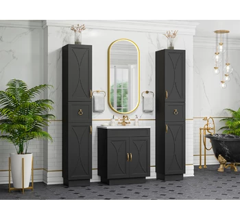 Шкаф-пенал Misty Амбра 35 правый черный