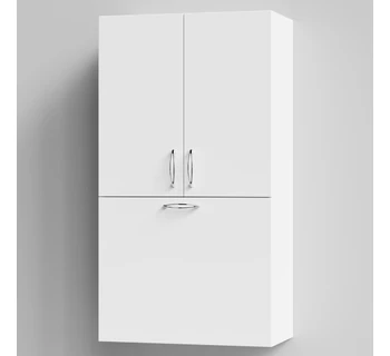 Шкаф подвесной Vod-ok 60 над стиральной машиной с корзиной для белья цвет белый
