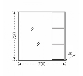 Шкаф-зеркало Санта Дублин 70 универсальное