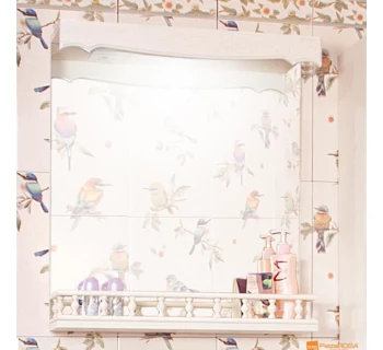 Шкаф-зеркало Бриклаер Кантри 65 с балюстрадой 65 бежевый дуб прованс