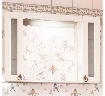 Шкаф-зеркало Бриклаер Кантри 65 с двумя шкафчиками 20 цвет бежевый