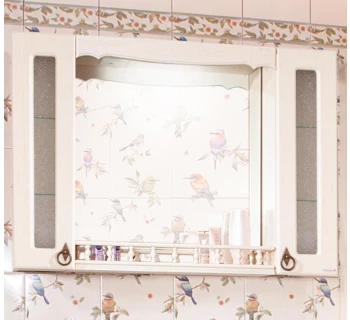 Шкаф-зеркало Бриклаер Кантри 65 с двумя шкафчиками 20 и балюстрадой 65 цвет бежевый