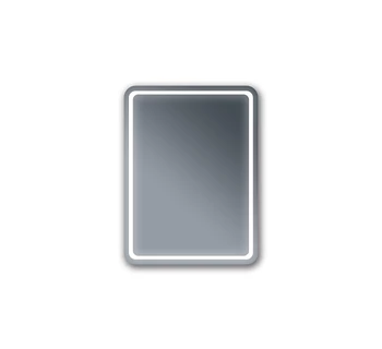 Зеркало Бриклаер Эстель 1 60 с подсветкой LED, кнопочный выключатель зеркальное полотно глянцевое / белый