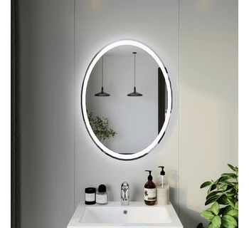 Зеркало Бриклаер Эстель 3 60 с подсветкой LED, на взмах руки зеркальное полотно глянцевое / белый