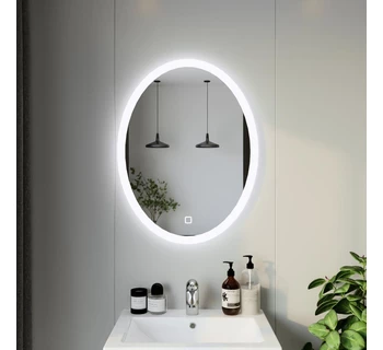 Зеркало Бриклаер Эстель 3 60 с подсветкой LED, сенсор на зеркале зеркальное полотно глянцевое / белый