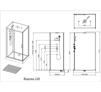 Душевая кабина Acquazzone Bogema 120