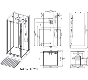 Душевая кабина Acquazzone Nikita 90SWS с паром
