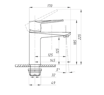 Смеситель для раковины ПРОФСАН ПСМ-300-5 STEEL