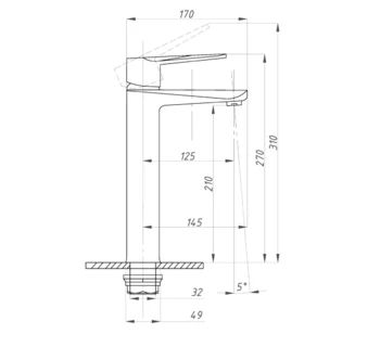 Смеситель для раковины ПРОФСАН ПСМ-300-6 STEEL