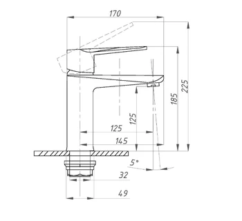 Смеситель для раковины ПРОФСАН ПСМ-301-5 STEEL