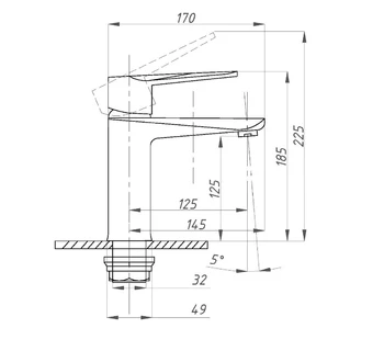 Смеситель для раковины ПРОФСАН ПСМ-303-5 STEEL
