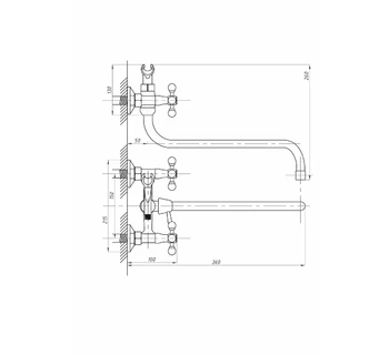 Смеситель для ванны с душем ПРОФСАН ПСМ-156-К89 СТАНДАРТ-А