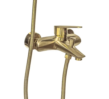 Смеситель для ванны с душем ПРОФСАН ПСМ-303-1 STEEL GOLD