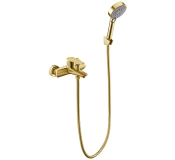 Смеситель для ванны с душем ПРОФСАН ПСМ-303-1 STEEL GOLD