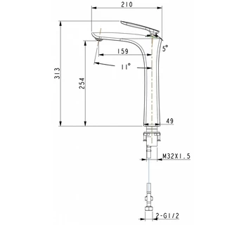 Смеситель для раковины Timo Helmi 4011/00-16F chrome white